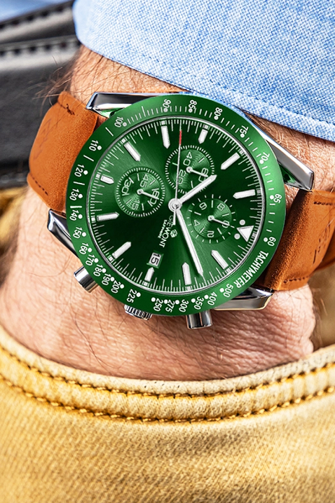 Ανδρικό ρολόι Giewont Chronograph Sapphire Green, Χρώμα: πράσινο, IVET.EU - Εκπτώσεις έως -80%