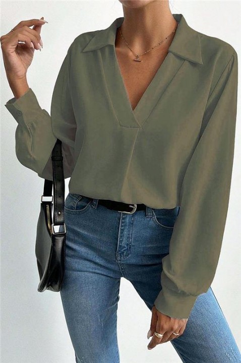 Γυναικεία μπλούζα MIOHEZA KHAKI, Χρώμα: χακί, IVET.EU - Εκπτώσεις έως -80%