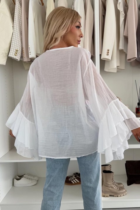 Γυναικείο πουκάμισο VOLELANDA WHITE, Χρώμα: άσπρο, IVET.EU - Εκπτώσεις έως -80%