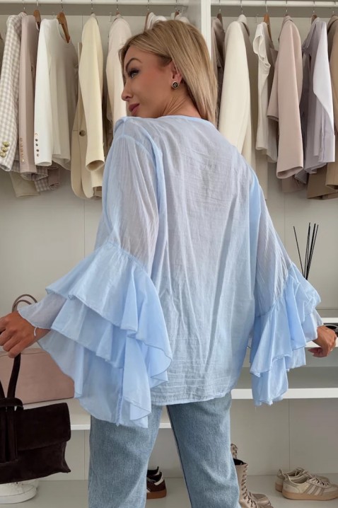 Γυναικείο πουκάμισο VOLELANDA SKY, Χρώμα: Γαλάζιο, IVET.EU - Εκπτώσεις έως -80%