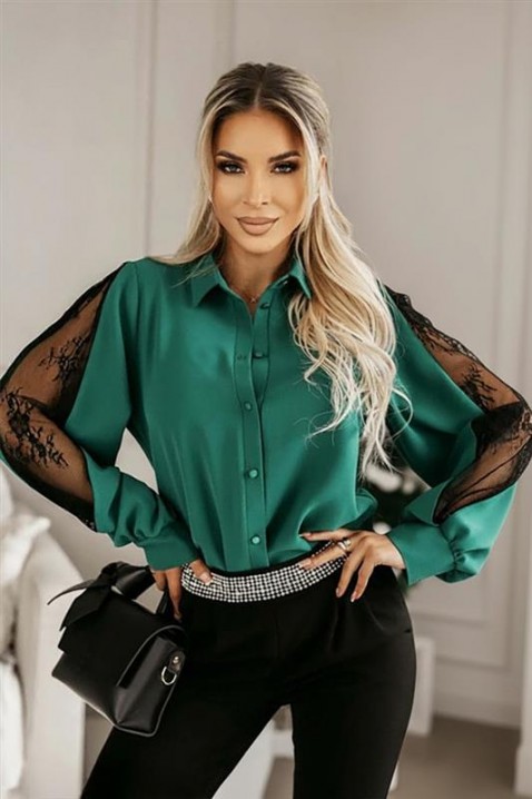 Γυναικείο πουκάμισο ANBIONA GREEN, Χρώμα: πράσινο, IVET.EU - Εκπτώσεις έως -80%