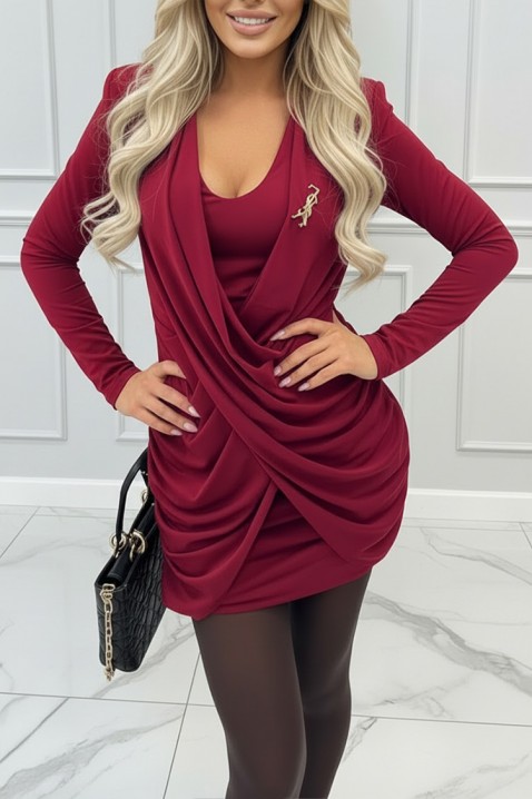 Φόρεμα GLOVERDA BORDO, Χρώμα: μπορντό, IVET.EU - Εκπτώσεις έως -80%