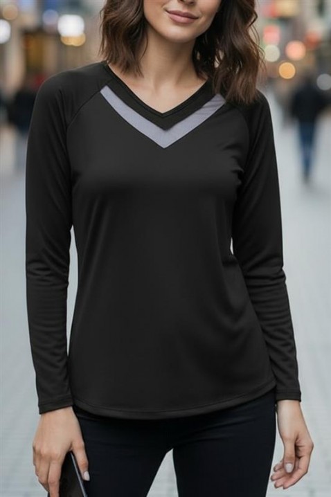 Γυναικεία μπλούζα RIONELDA BLACK, Χρώμα: μαύρο, IVET.EU - Εκπτώσεις έως -80%