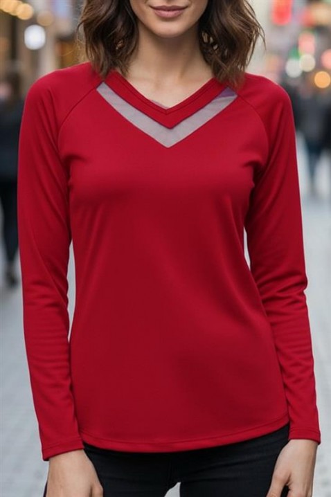 Γυναικεία μπλούζα RIONELDA RED, Χρώμα: κόκκινο, IVET.EU - Εκπτώσεις έως -80%