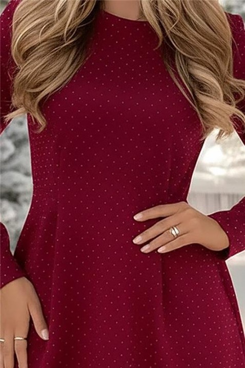 Φόρεμα DERITONA BORDO, Χρώμα: μπορντό, IVET.EU - Εκπτώσεις έως -80%