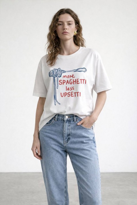 Κοντομάνικο μπλουζάκι SPLAVINDA, Χρώμα: άσπρο, IVET.EU - Εκπτώσεις έως -80%