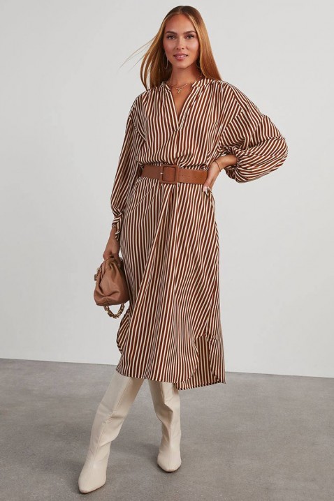 Φόρεμα RAKLINDA BROWN, Χρώμα: καφέ, IVET.EU - Εκπτώσεις έως -80%