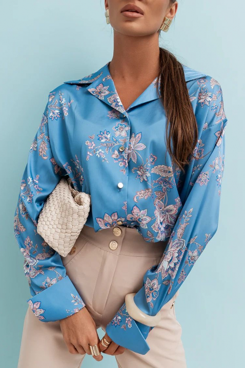 Γυναικείο πουκάμισο ILANZANA BLUE, Χρώμα: μπλε, IVET.EU - Εκπτώσεις έως -80%