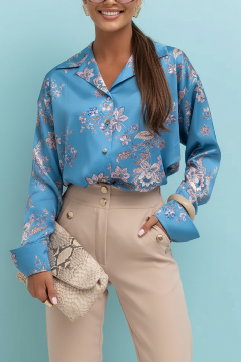 Γυναικείο πουκάμισο ILANZANA BLUE, Χρώμα: μπλε, IVET.EU - Εκπτώσεις έως -80%