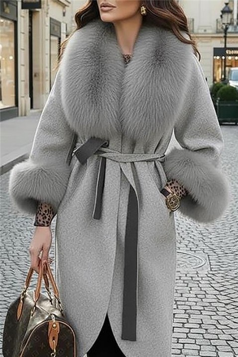 Παλτό VANGELSA, Χρώμα: γκρι, IVET.EU - Εκπτώσεις έως -80%