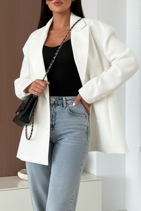 Σακάκι DROPILZA WHITE, Χρώμα: άσπρο, IVET.EU - Εκπτώσεις έως -80%