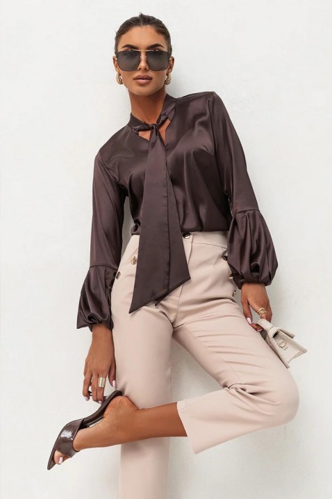 Γυναικεία μπλούζα GERZOLDA BROWN, Χρώμα: καφέ, IVET.EU - Εκπτώσεις έως -80%