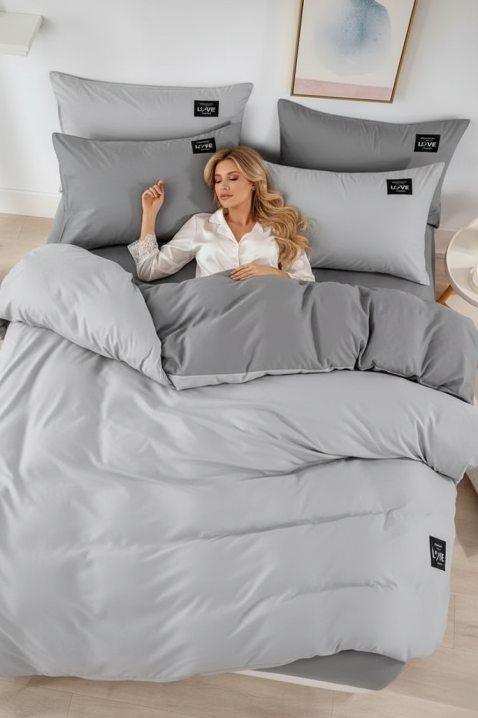 Σετ κρεβατοκάμαρας RONELMSY GREY 200x220 cm βαμβακερό - 4 τεμ., Χρώμα: γκρι, IVET.EU - Εκπτώσεις έως -80%