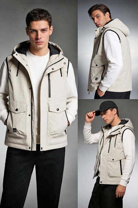 Άνδρικό γιλέκο FAMOZO ECRU, Χρώμα: εκρού, IVET.EU - Εκπτώσεις έως -80%