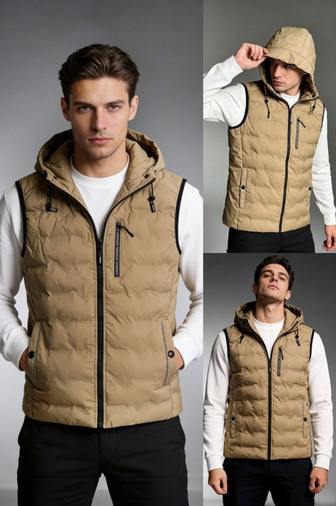 Άνδρικό γιλέκο RIKTOZ, Χρώμα: μπεζ, IVET.EU - Εκπτώσεις έως -80%