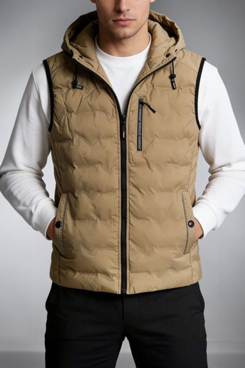 Άνδρικό γιλέκο RIKTOZ, Χρώμα: μπεζ, IVET.EU - Εκπτώσεις έως -80%