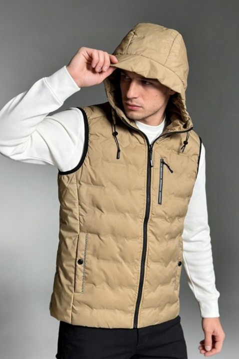 Άνδρικό γιλέκο RIKTOZ, Χρώμα: μπεζ, IVET.EU - Εκπτώσεις έως -80%