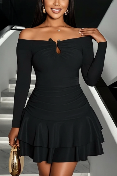 Φόρεμα VIOGELTA BLACK, Χρώμα: μαύρο, IVET.EU - Εκπτώσεις έως -80%