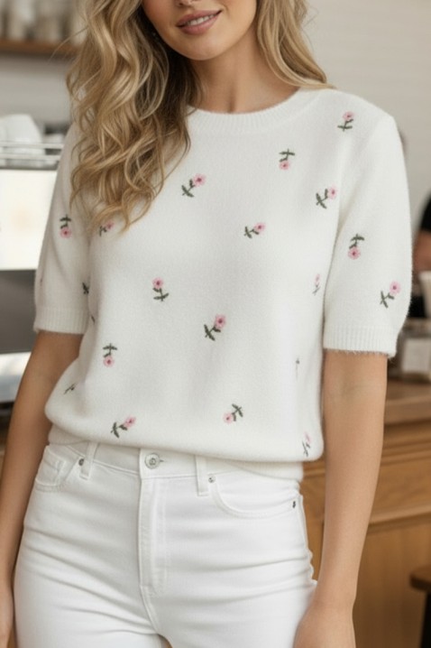 Πουλόβερ BENTONZA WHITE, Χρώμα: άσπρο, IVET.EU - Εκπτώσεις έως -80%