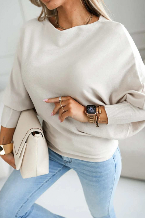 Γυναικεία μπλούζα GLIMONZA ECRU, Χρώμα: εκρού, IVET.EU - Εκπτώσεις έως -80%