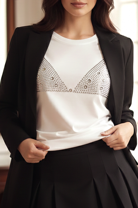 Κοντομάνικο μπλουζάκι BOJANA, Χρώμα: άσπρο, IVET.EU - Εκπτώσεις έως -80%