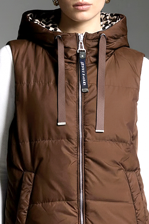 Γιλέκο CLERMONA BROWN, Χρώμα: καφέ, IVET.EU - Εκπτώσεις έως -80%