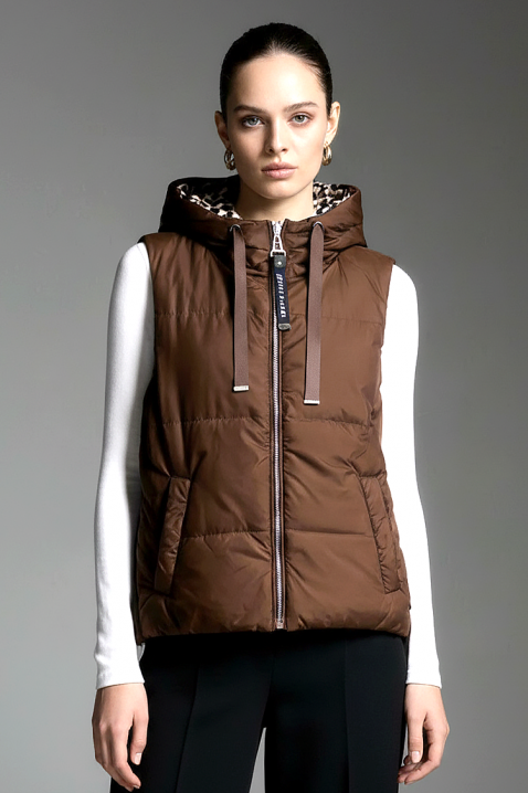 Γιλέκο CLERMONA BROWN, Χρώμα: καφέ, IVET.EU - Εκπτώσεις έως -80%