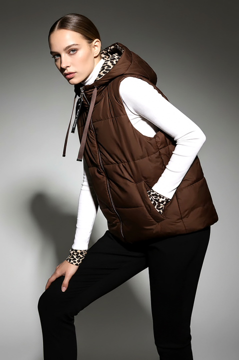 Γιλέκο CLERMONA BROWN, Χρώμα: καφέ, IVET.EU - Εκπτώσεις έως -80%