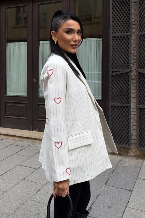 Σακάκι NARILZA WHITE, Χρώμα: άσπρο, IVET.EU - Εκπτώσεις έως -80%