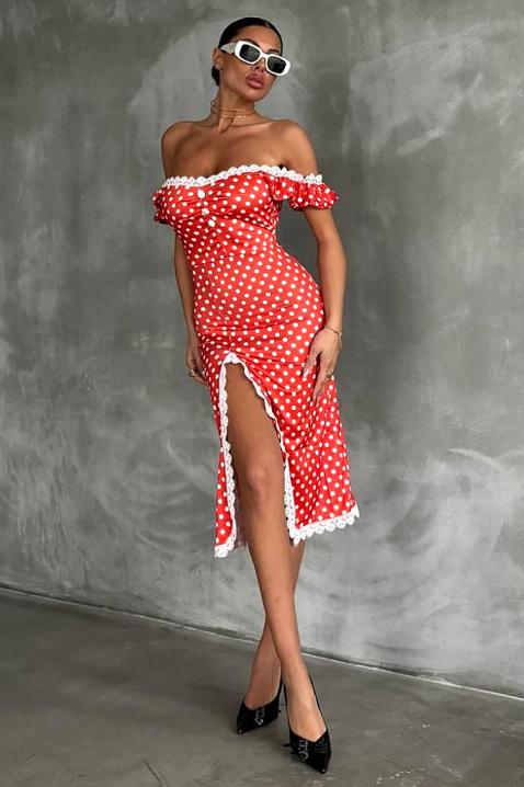 Φόρεμα MREVILDA, Χρώμα: κόκκινο, IVET.EU - Εκπτώσεις έως -80%