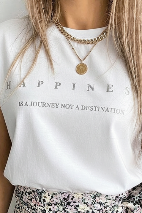 Κοντομάνικο μπλουζάκι TENINZA, Χρώμα: άσπρο, IVET.EU - Εκπτώσεις έως -80%