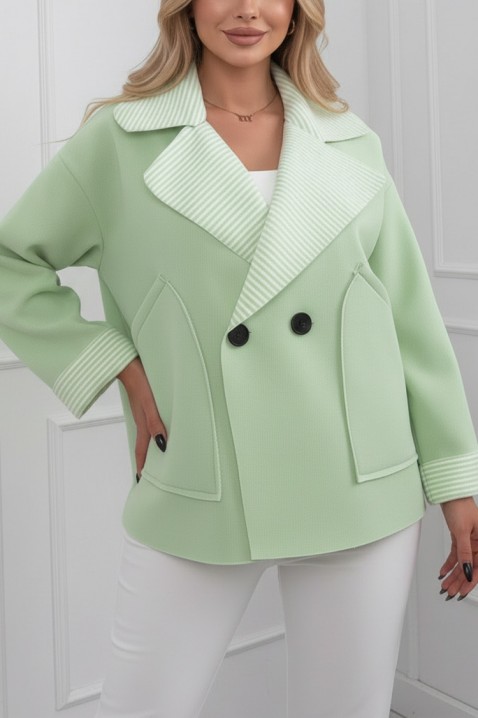 Παλτό VOLENDILA MINT, Χρώμα: μέντα, IVET.EU - Εκπτώσεις έως -80%