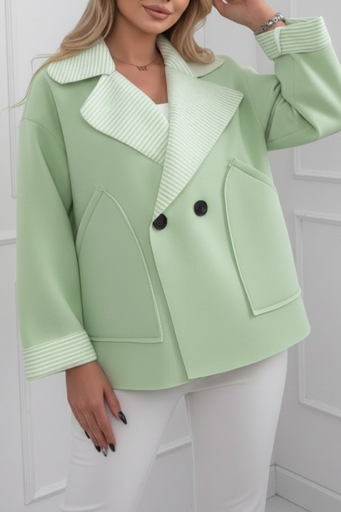 Παλτό VOLENDILA MINT, Χρώμα: μέντα, IVET.EU - Εκπτώσεις έως -80%