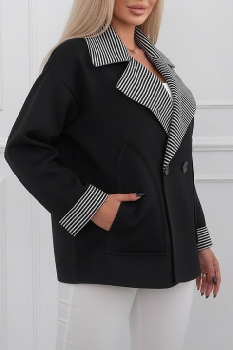 Παλτό VOLENDILA BLACK, Χρώμα: μαύρο, IVET.EU - Εκπτώσεις έως -80%