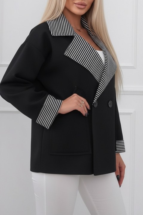 Παλτό VOLENDILA BLACK, Χρώμα: μαύρο, IVET.EU - Εκπτώσεις έως -80%