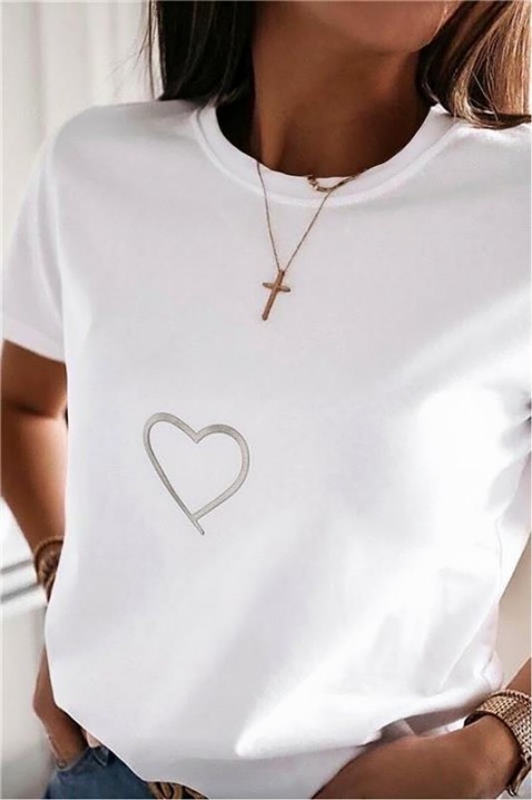 Κοντομάνικο μπλουζάκι BREFOLZA, Χρώμα: άσπρο, IVET.EU - Εκπτώσεις έως -80%