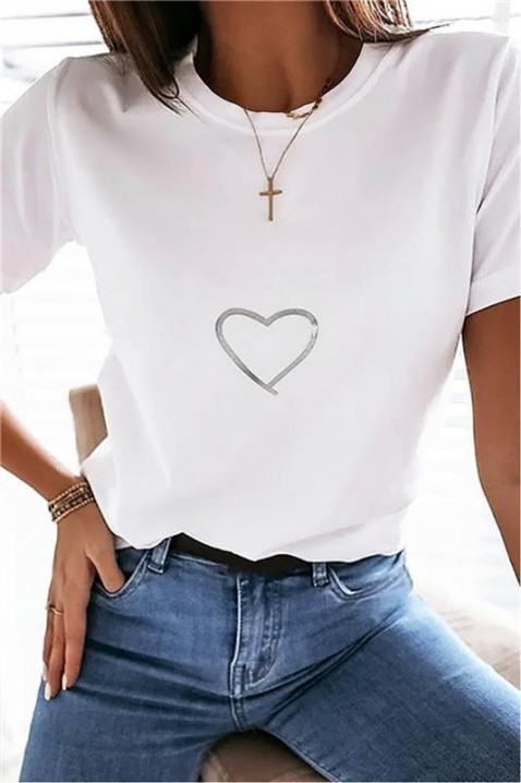 Κοντομάνικο μπλουζάκι BREFOLZA, Χρώμα: άσπρο, IVET.EU - Εκπτώσεις έως -80%