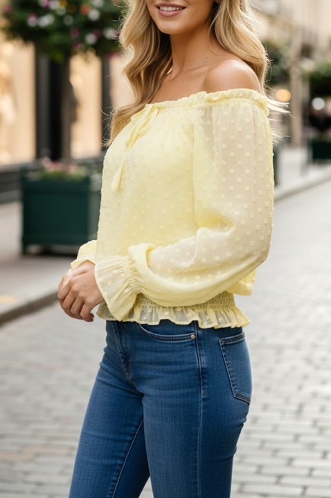 Γυναικεία μπλούζα SIVELZA YELLOW, Χρώμα: κίτρινο, IVET.EU - Εκπτώσεις έως -80%