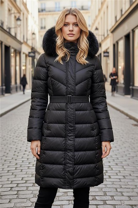 Μπουφάν SRELONDA, Χρώμα: μαύρο, IVET.EU - Εκπτώσεις έως -80%