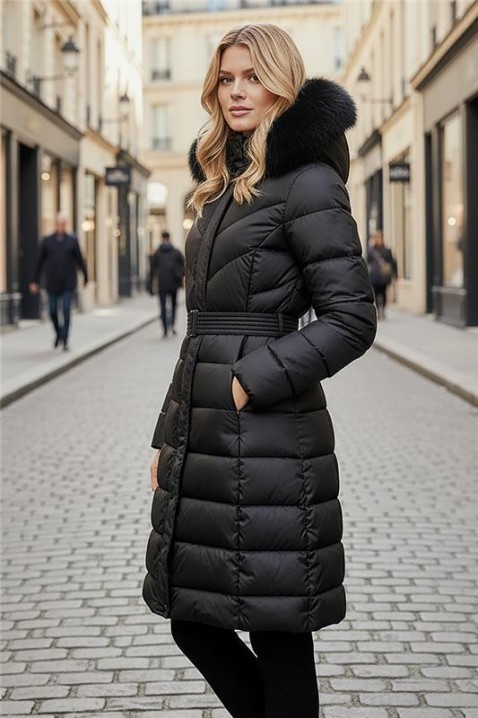 Μπουφάν SRELONDA, Χρώμα: μαύρο, IVET.EU - Εκπτώσεις έως -80%