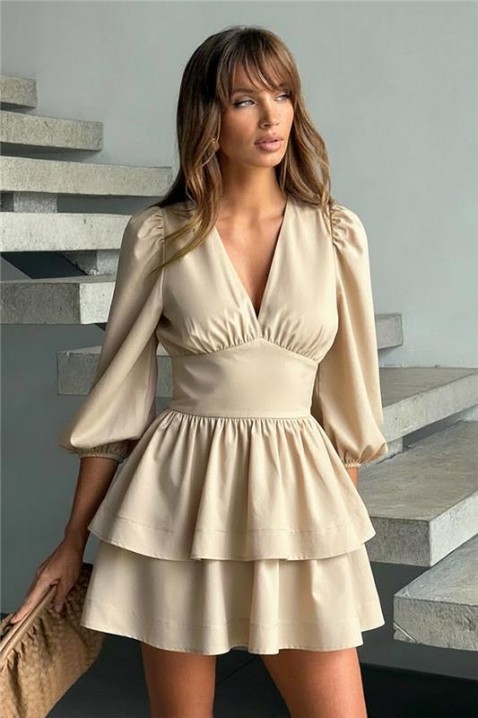 Φόρεμα VLONDELA BEIGE, Χρώμα: μπεζ, IVET.EU - Εκπτώσεις έως -80%