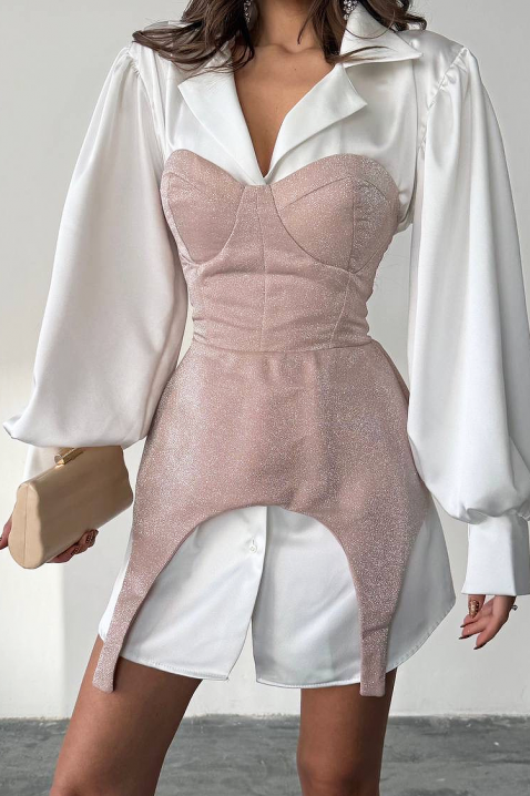 Φόρεμα GORDENZA PUDRA, Χρώμα: πούδρα, IVET.EU - Εκπτώσεις έως -80%