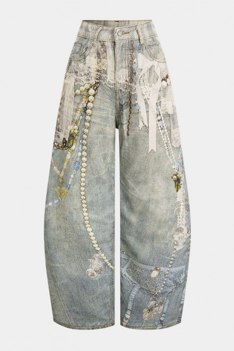 Τζιν PRESLOVELA, Χρώμα: ανοιχτό γκρι, IVET.EU - Εκπτώσεις έως -80%