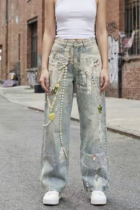 Τζιν PRESLOVELA, Χρώμα: ανοιχτό γκρι, IVET.EU - Εκπτώσεις έως -80%