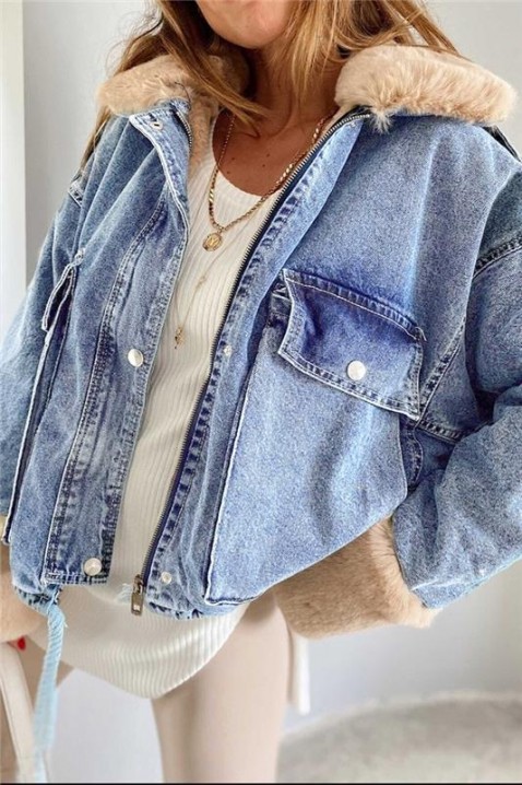 Τζιν μπουφάν MINONZA, Χρώμα: μπλε, IVET.EU - Εκπτώσεις έως -80%