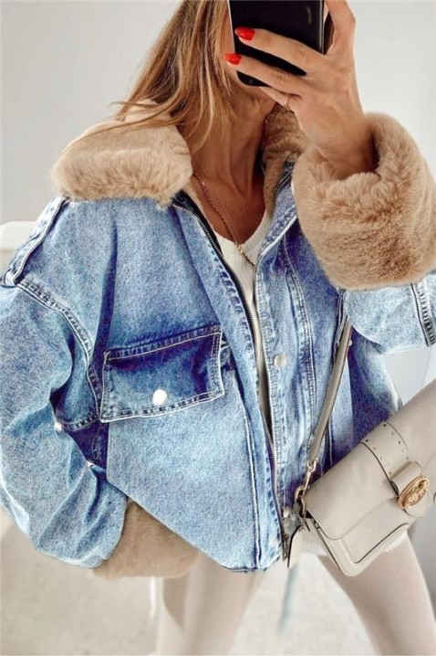 Τζιν μπουφάν MINONZA, Χρώμα: μπλε, IVET.EU - Εκπτώσεις έως -80%