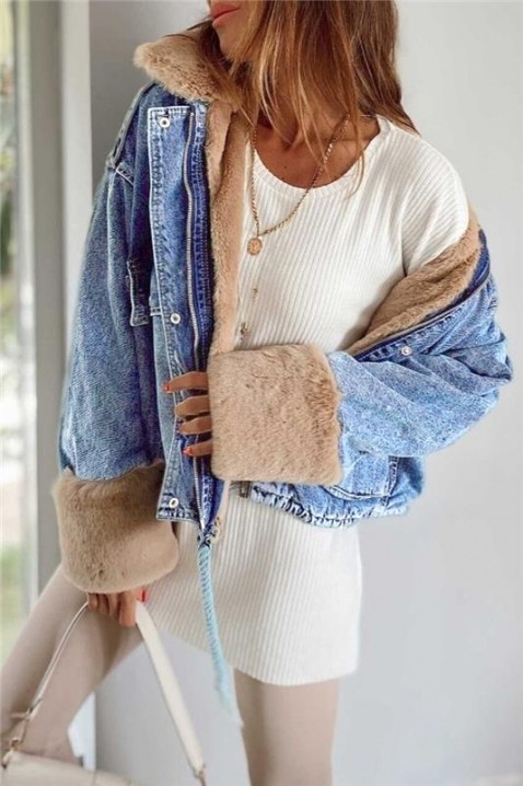 Τζιν μπουφάν MINONZA, Χρώμα: μπλε, IVET.EU - Εκπτώσεις έως -80%