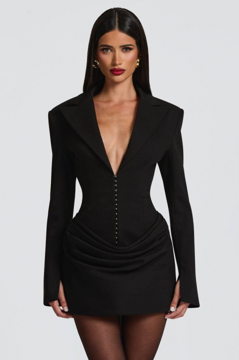 Φόρεμα - μπλέιζερ REZOLVENDA BLACK, Χρώμα: μαύρο, IVET.EU - Εκπτώσεις έως -80%