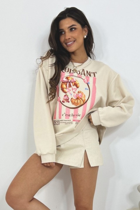 Γυναικεία μπλούζα ALEXENIA BEIGE, Χρώμα: μπεζ, IVET.EU - Εκπτώσεις έως -80%