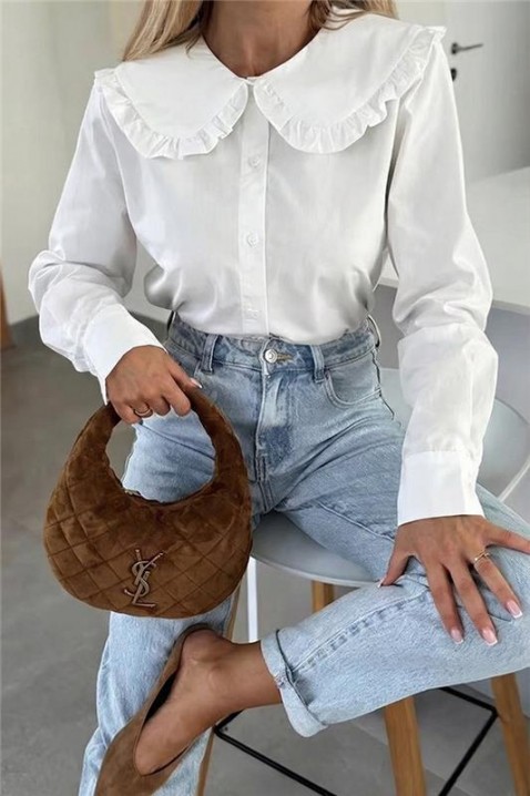 Γυναικείο πουκάμισο AFETINA WHITE, Χρώμα: άσπρο, IVET.EU - Εκπτώσεις έως -80%